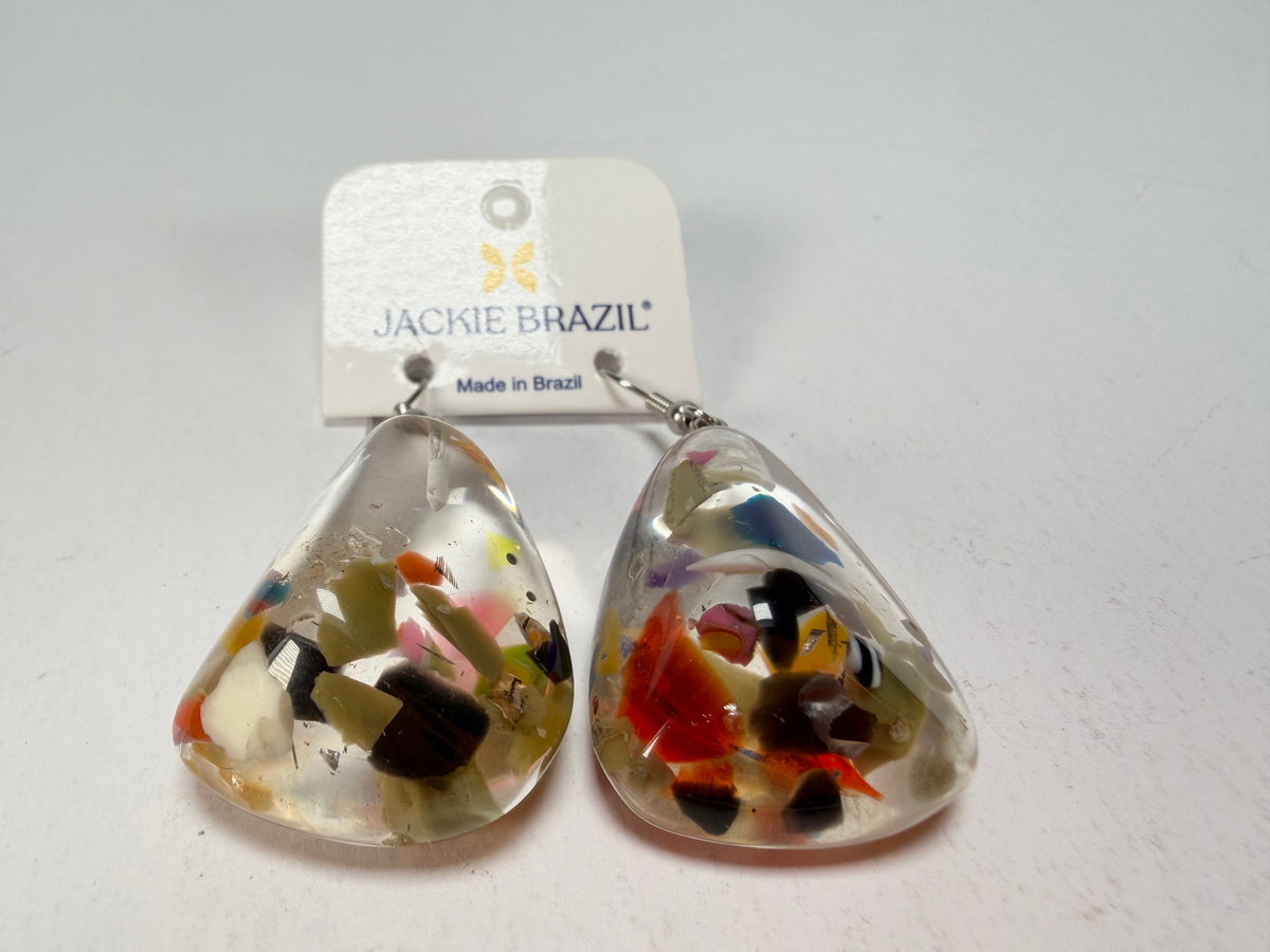 Jackie Brazil "Diamond" Cascade Flinstone on Hook Resin Earrings ( E0700 )