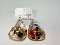Jackie Brazil "Diamond" Cascade Flinstone on Hook Resin Earrings ( E0700 )