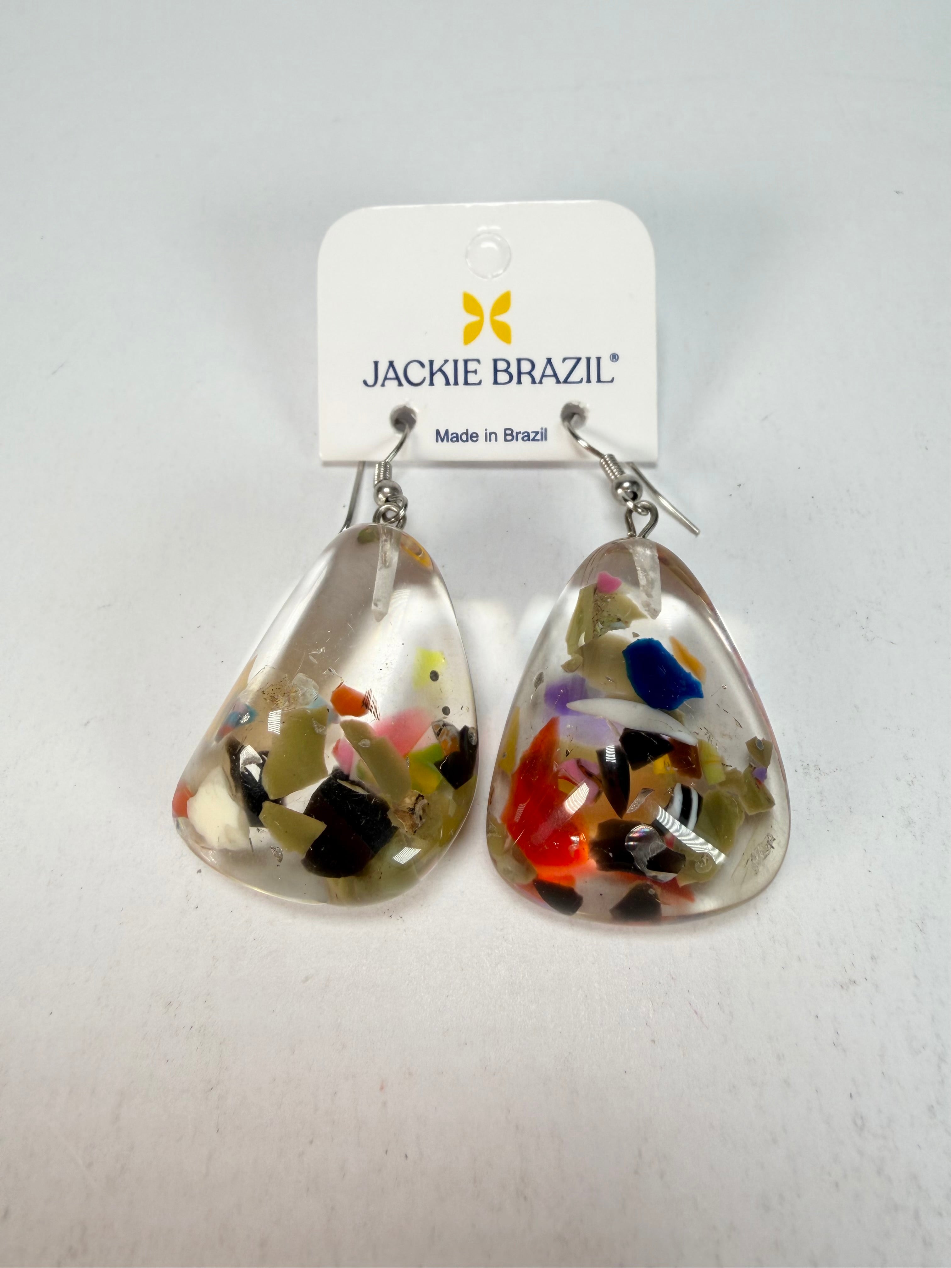 Jackie Brazil "Diamond" Cascade Flinstone on Hook Resin Earrings ( E0700 )