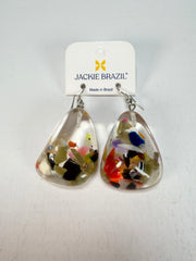 Jackie Brazil "Diamond" Cascade Flinstone on Hook Resin Earrings ( E0700 )