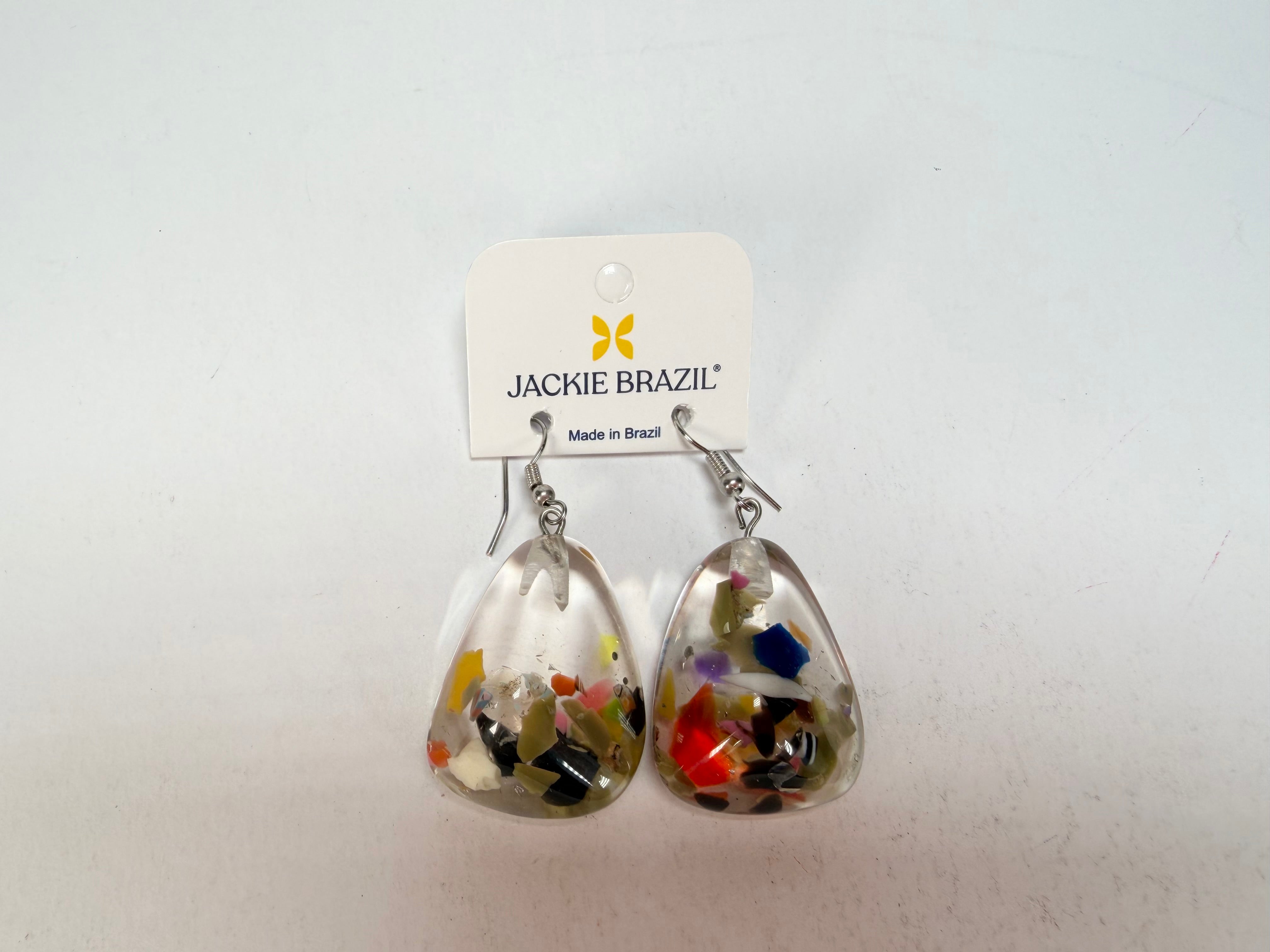 Jackie Brazil "Diamond" Cascade Flinstone on Hook Resin Earrings ( E0700 )