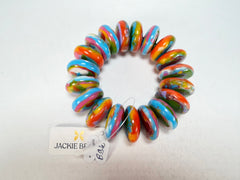 Jackie Brazil "Ana" Kandinsky Elasticated Wheels Resin Bracelet ( B0910 )