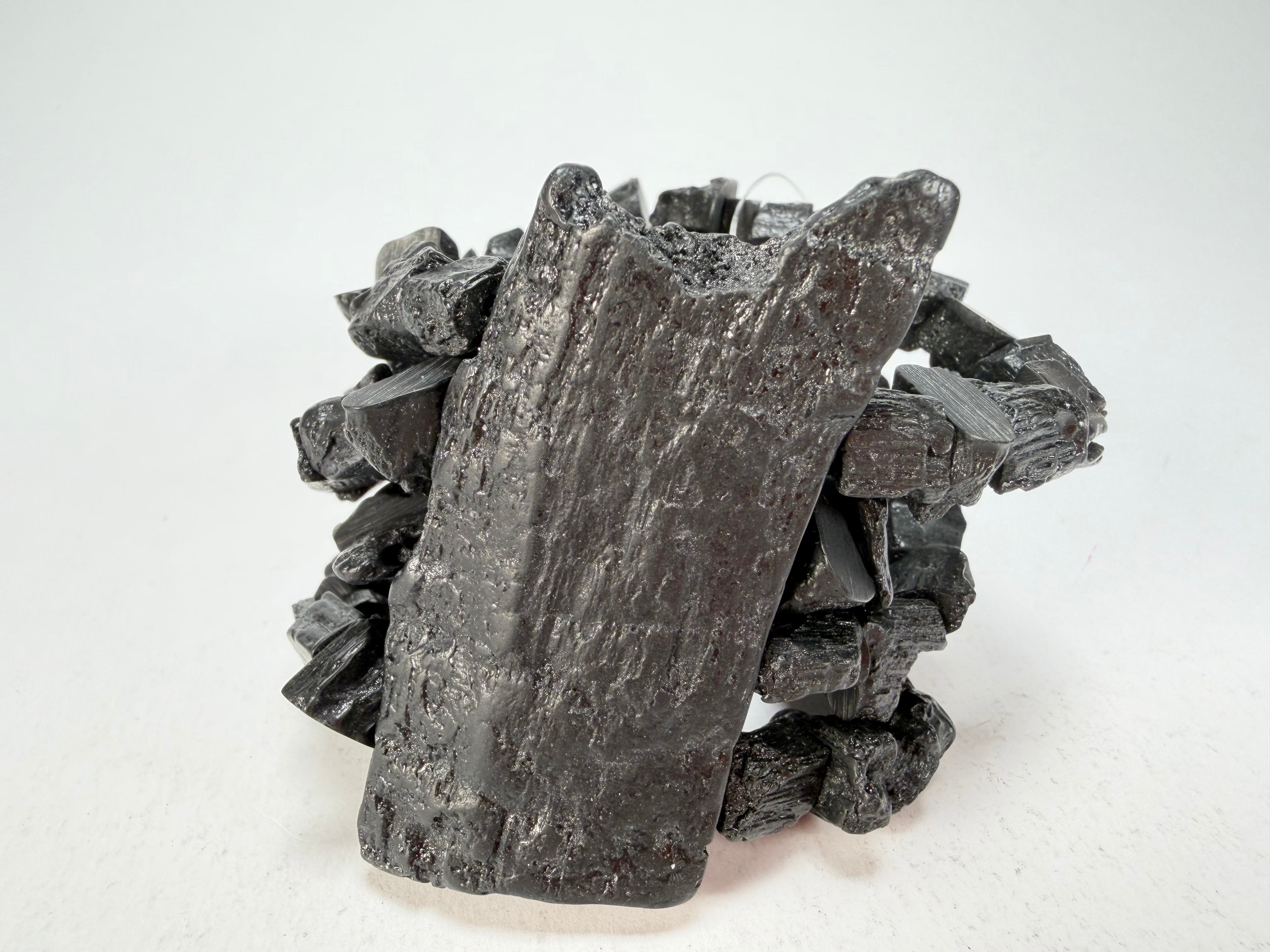 Jackie Brazil "4 Row w/ Feature Plate" Charcoal Resin Bracelet ( B2732 )