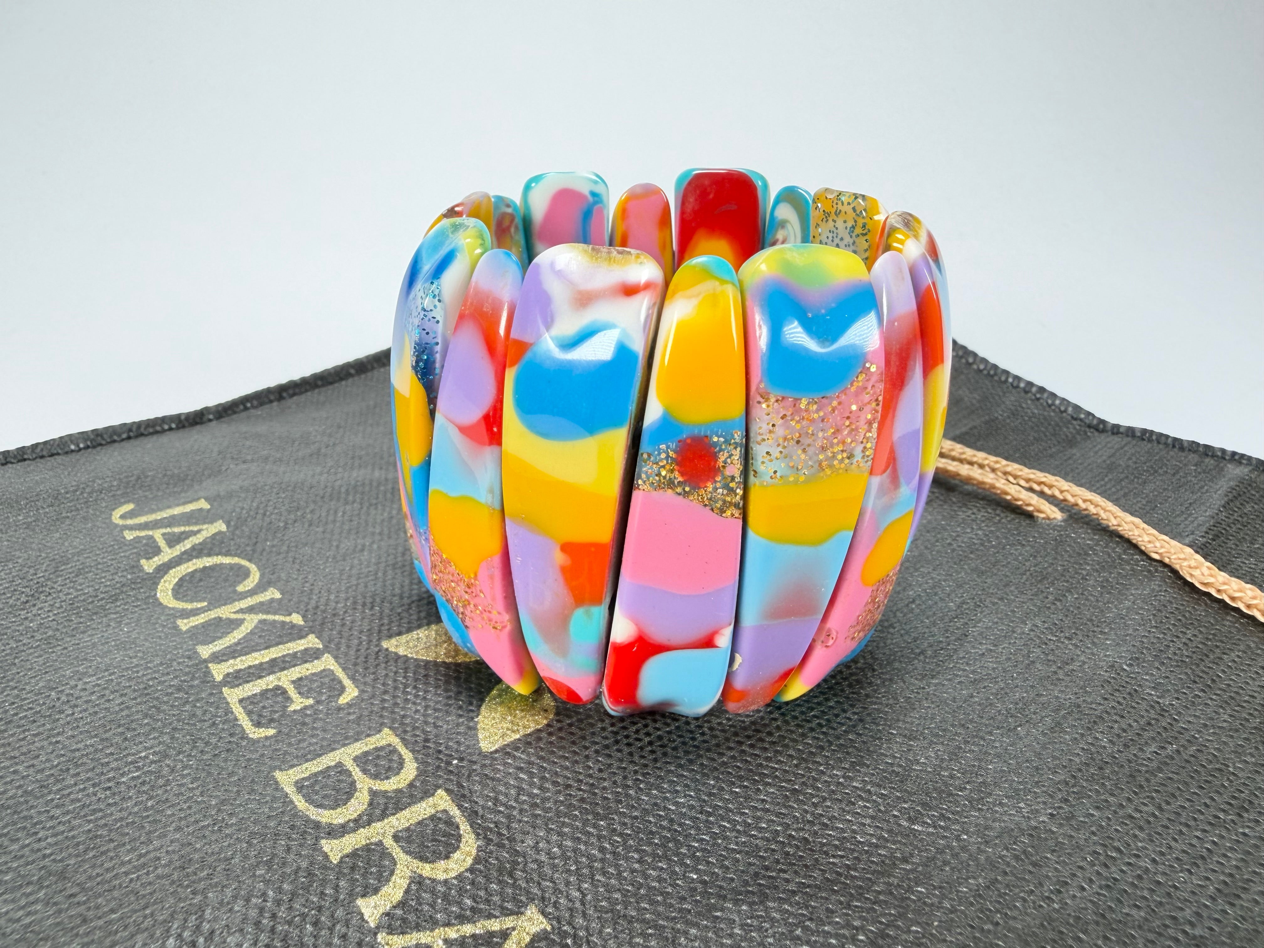 Jackie Brazil "Tulip" Kandinsky Elasticated Bracelet ( B0026 )