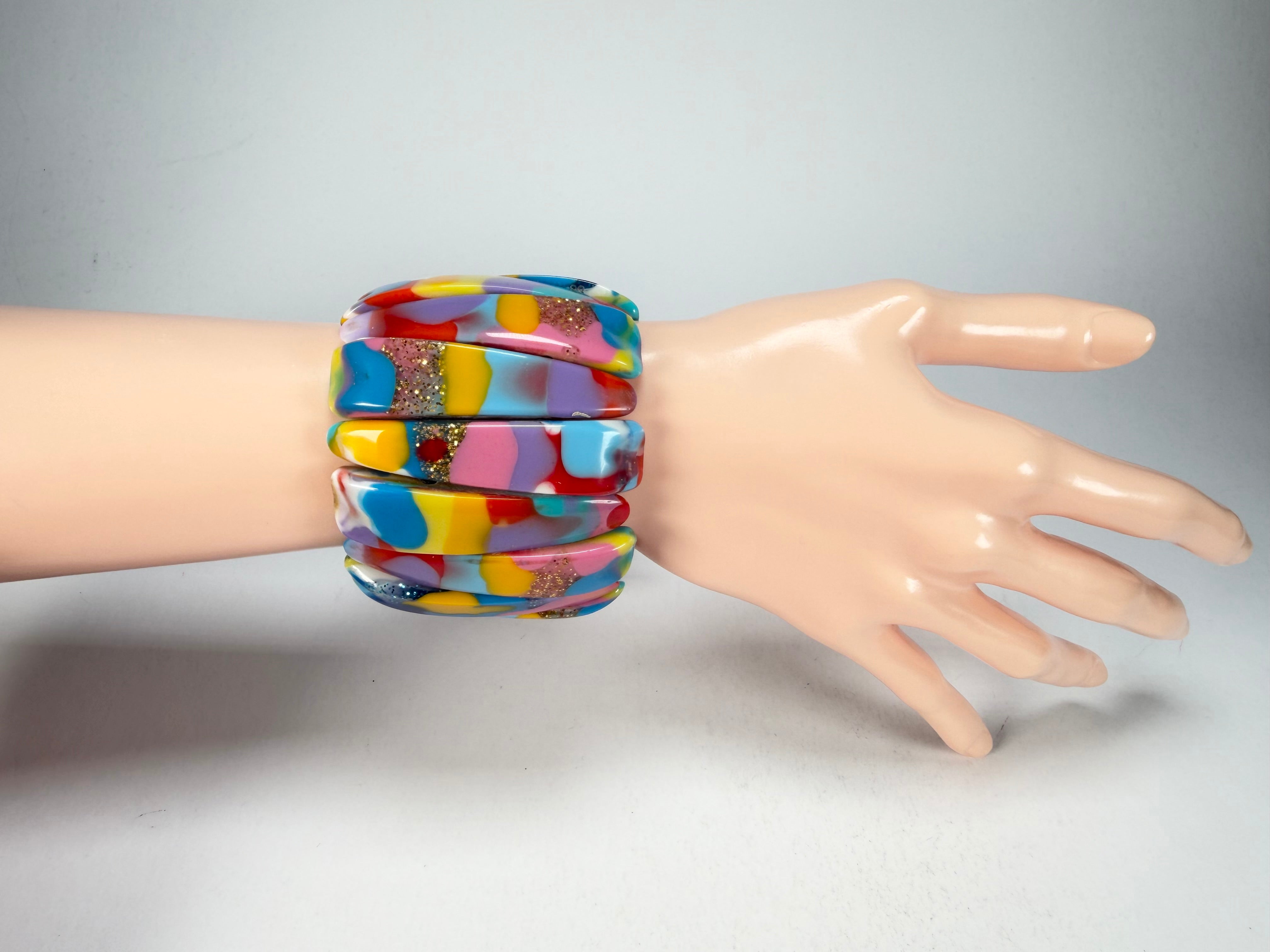 Jackie Brazil "Tulip" Kandinsky Elasticated Bracelet ( B0026 )