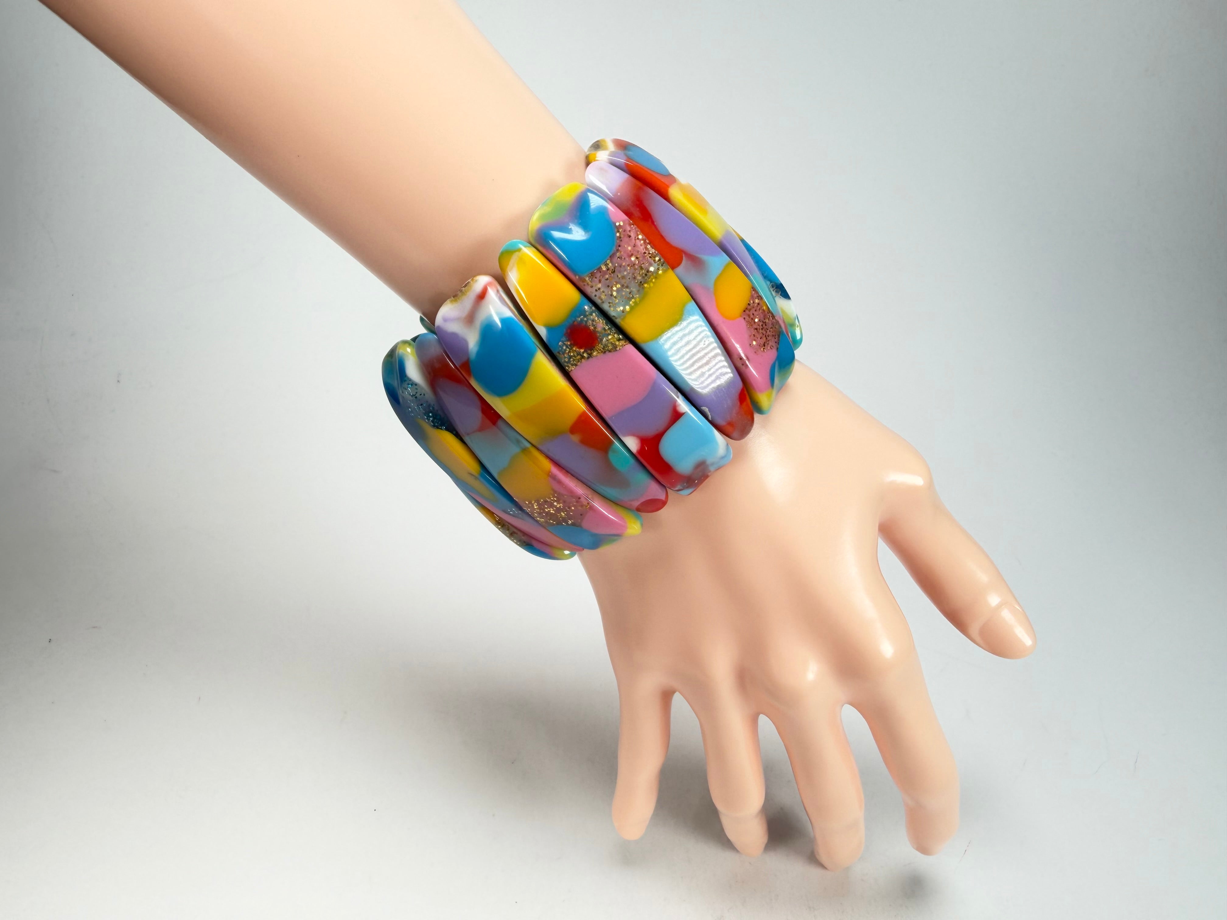Jackie Brazil "Tulip" Kandinsky Elasticated Bracelet ( B0026 )