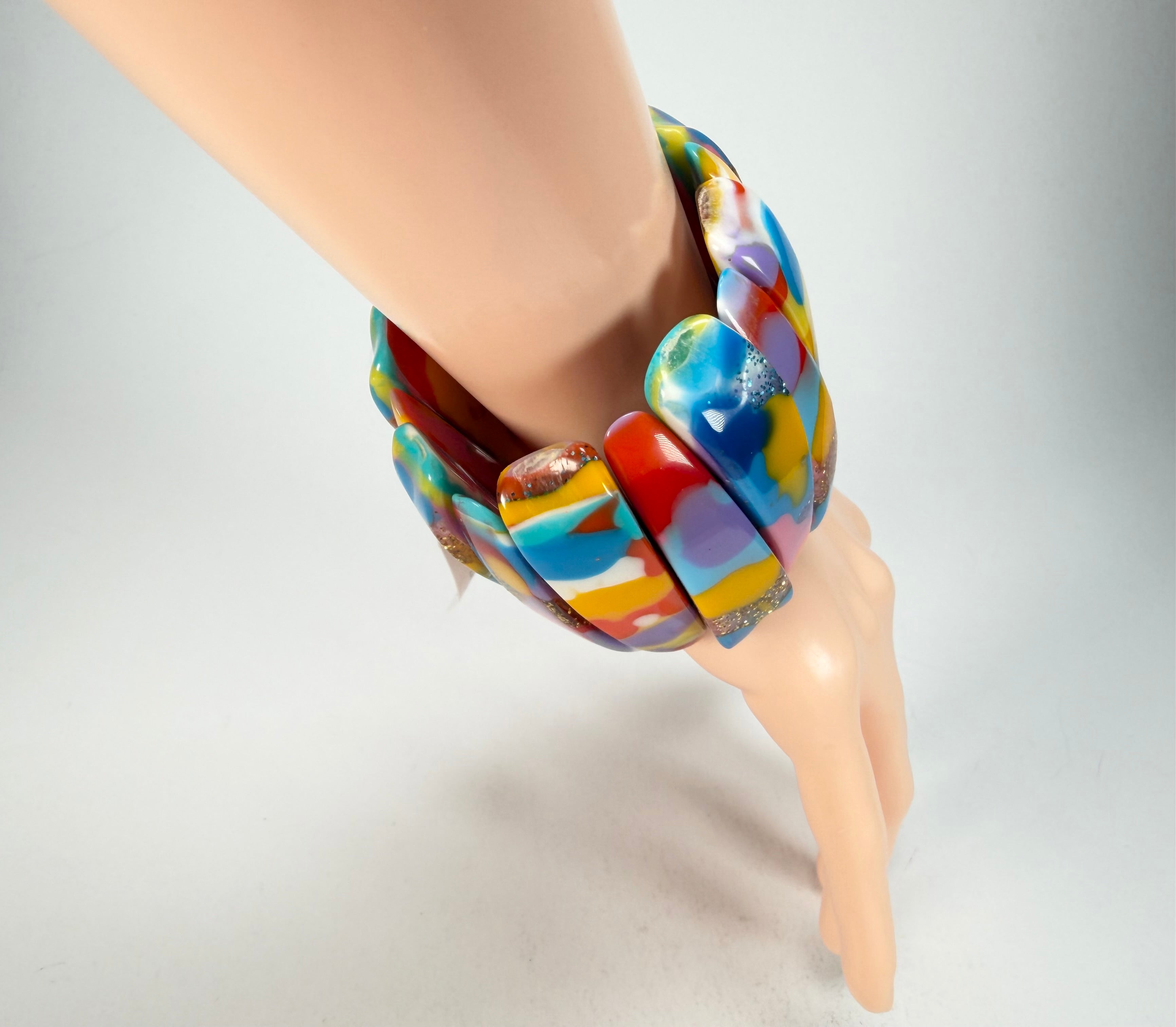 Jackie Brazil "Tulip" Kandinsky Elasticated Bracelet ( B0026 )