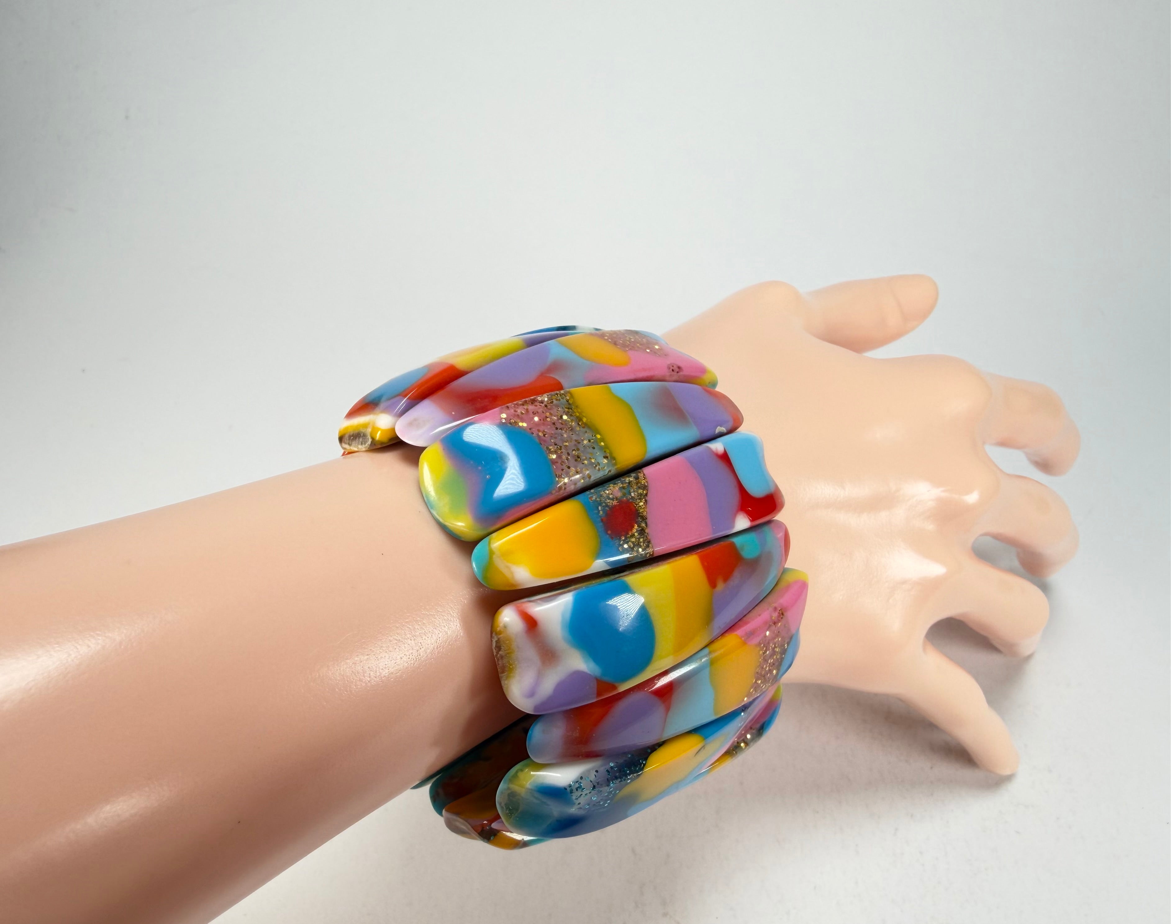 Jackie Brazil "Tulip" Kandinsky Elasticated Bracelet ( B0026 )