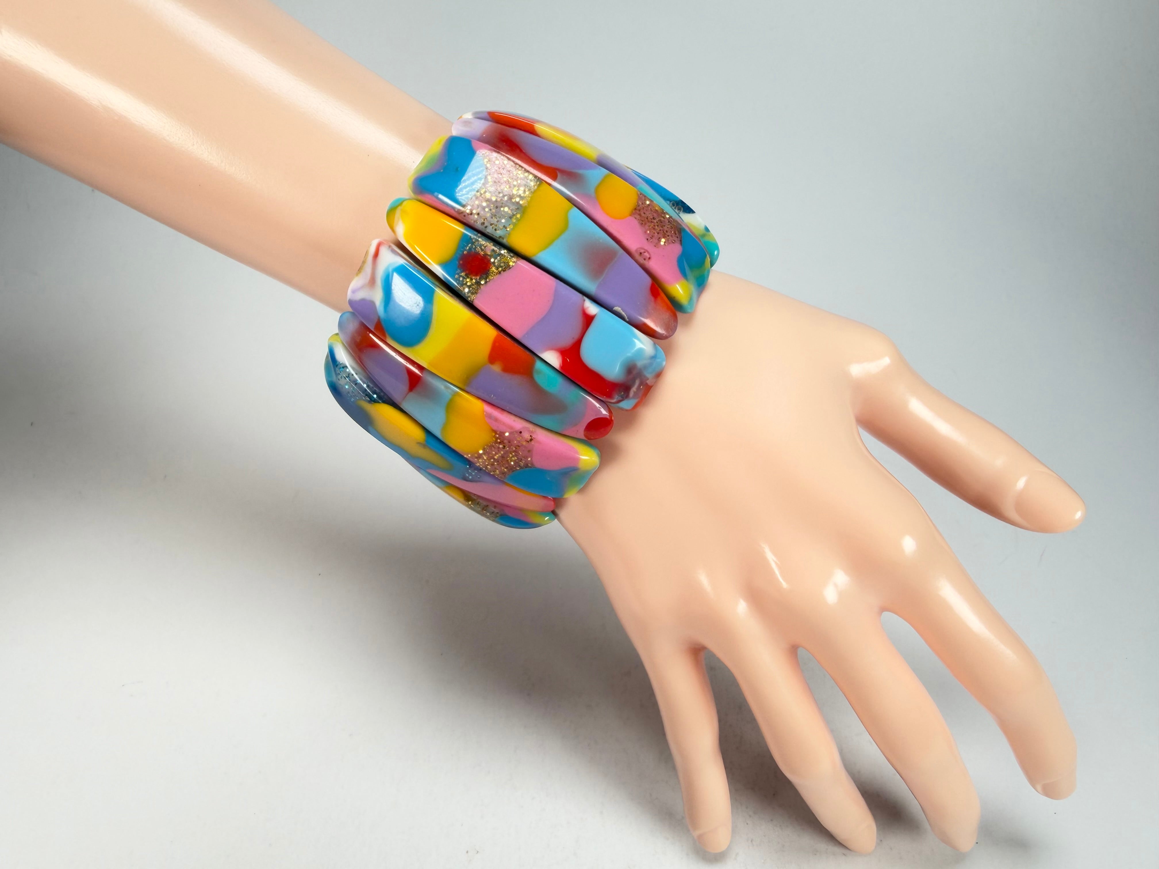 Jackie Brazil "Tulip" Kandinsky Elasticated Bracelet ( B0026 )