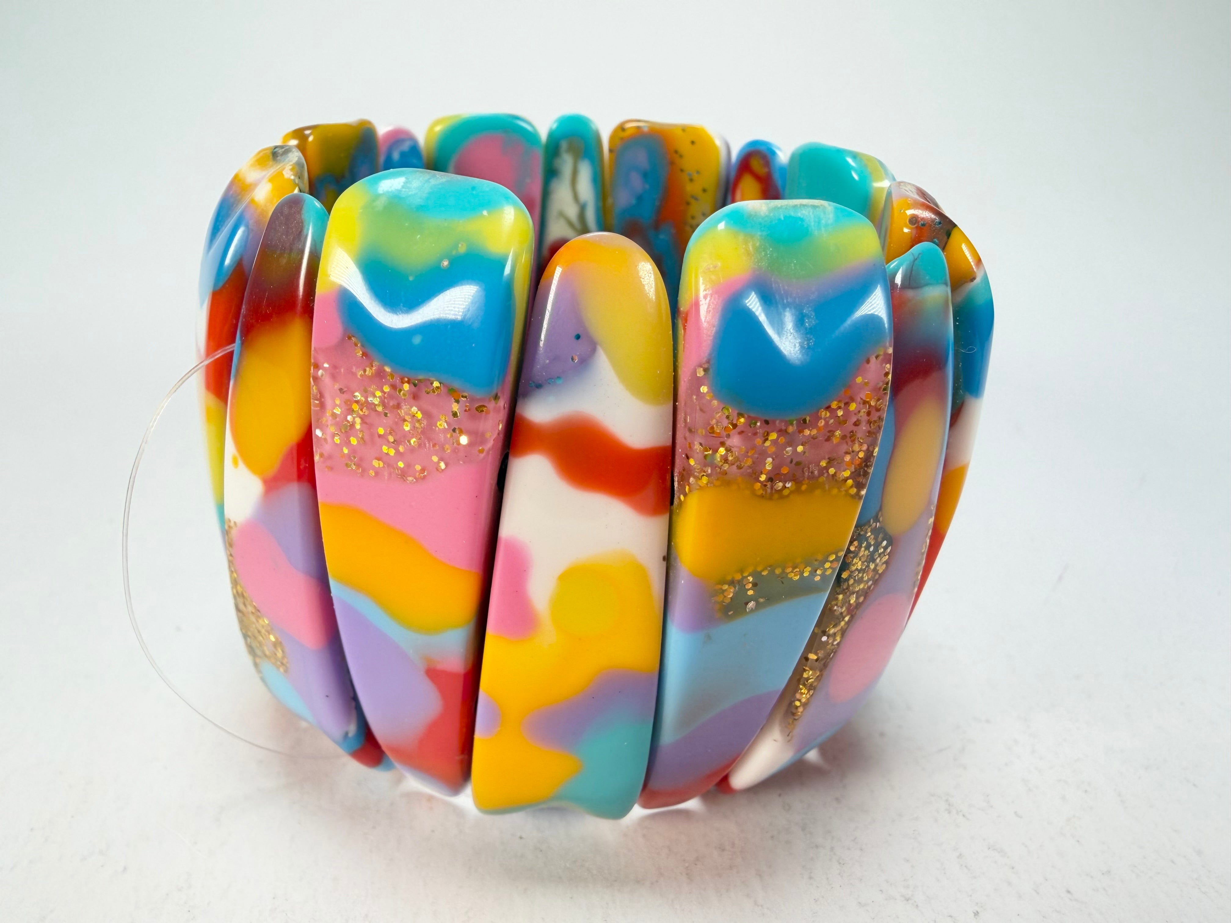 Jackie Brazil "Tulip" Kandinsky Elasticated Bracelet ( B0026 )
