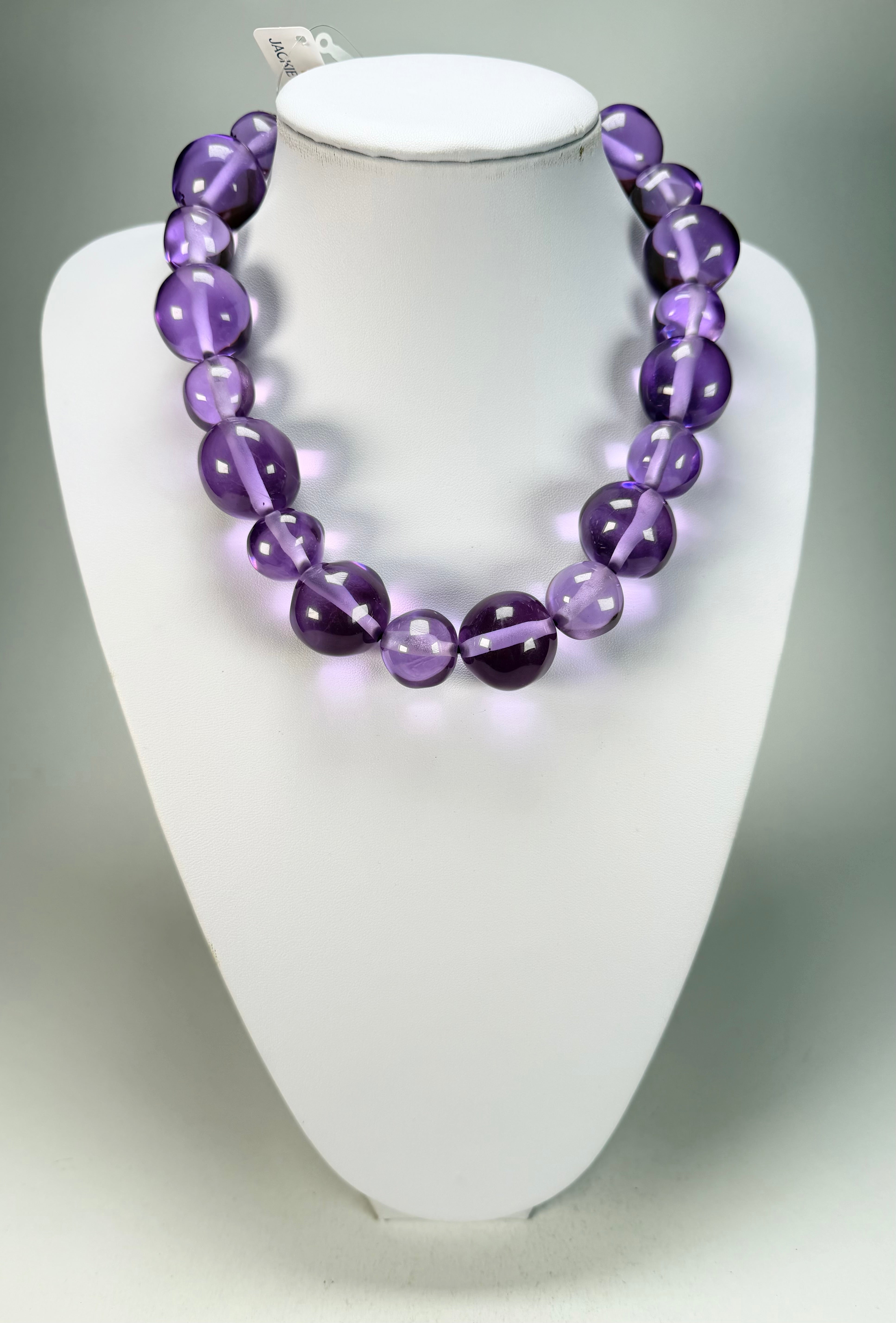 Jackie Brazil "Large Spheres" Transparent Purple Mix Short Abstract Necklace 50cm ( N2692 )