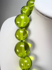 Jackie Brazil "Large Spheres" Transparent Green Mix Short Abstract Necklace 50cm ( N2692 )
