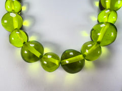 Jackie Brazil "Large Spheres" Transparent Green Mix Short Abstract Necklace 50cm ( N2692 )