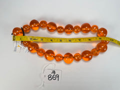 Jackie Brazil "Large Spheres" Transparent Orange Mix Short Abstract Necklace 50cm ( N2692 )