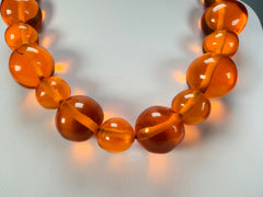 Jackie Brazil "Large Spheres" Transparent Orange Mix Short Abstract Necklace 50cm ( N2692 )
