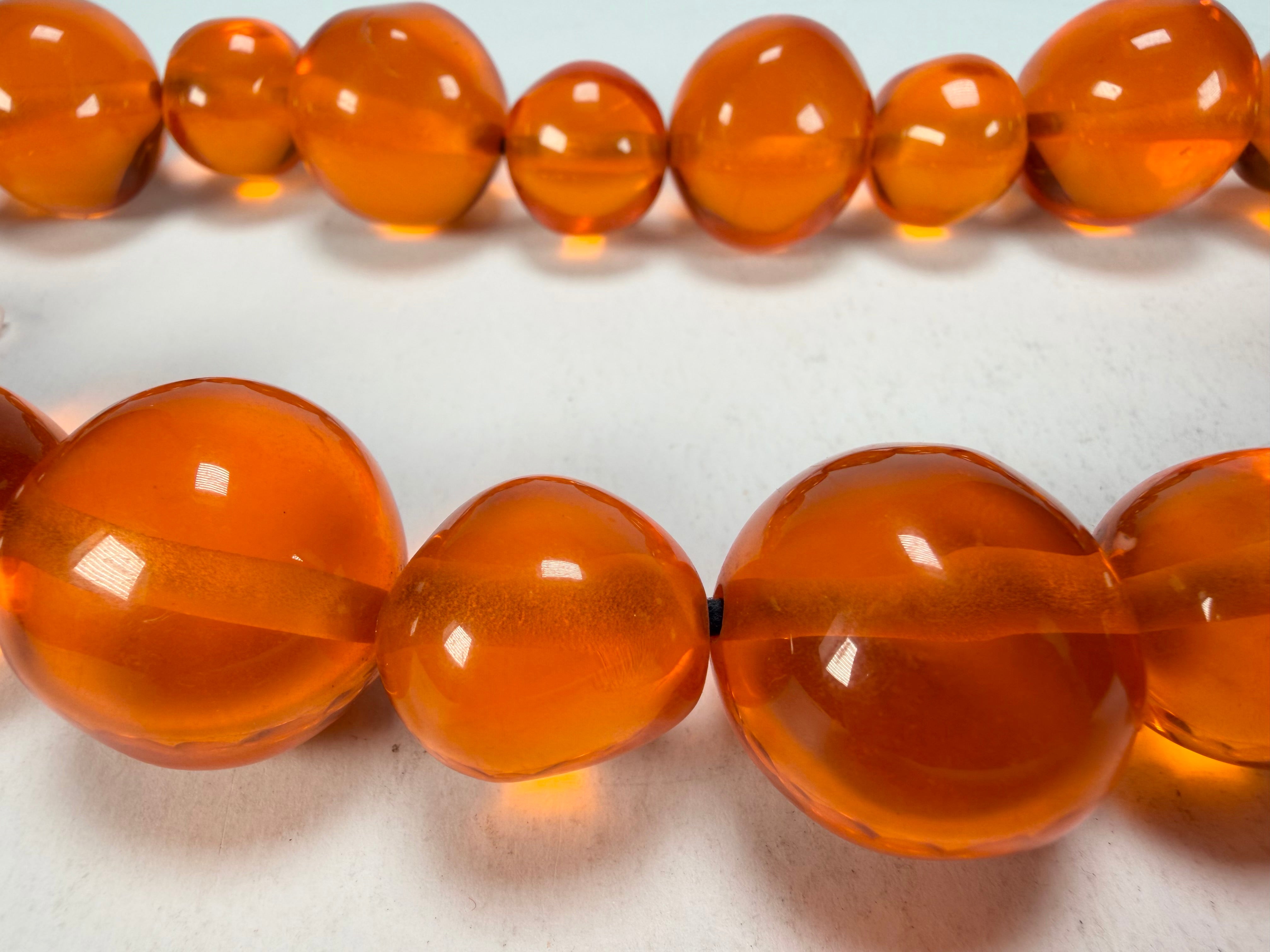 Jackie Brazil "Large Spheres" Transparent Orange Mix Short Abstract Necklace 50cm ( N2692 )