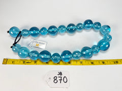Jackie Brazil "Large Spheres" Transparent Blue Mix Short Abstract Necklace 50cm ( N2692 )