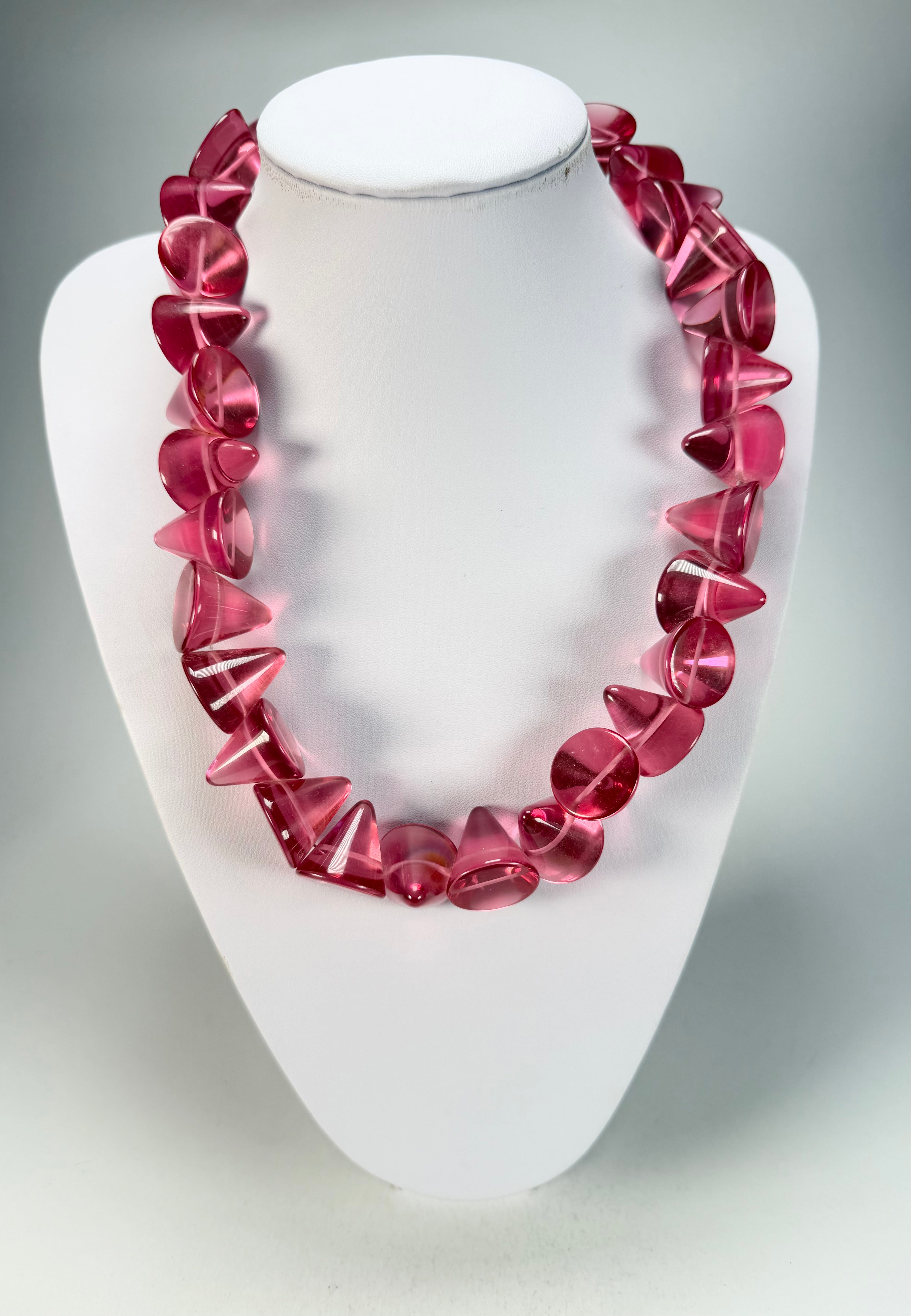 Jackie Brazil "KL Kones" Transparent Pink Mix Large Cones Necklace ( N2896 )