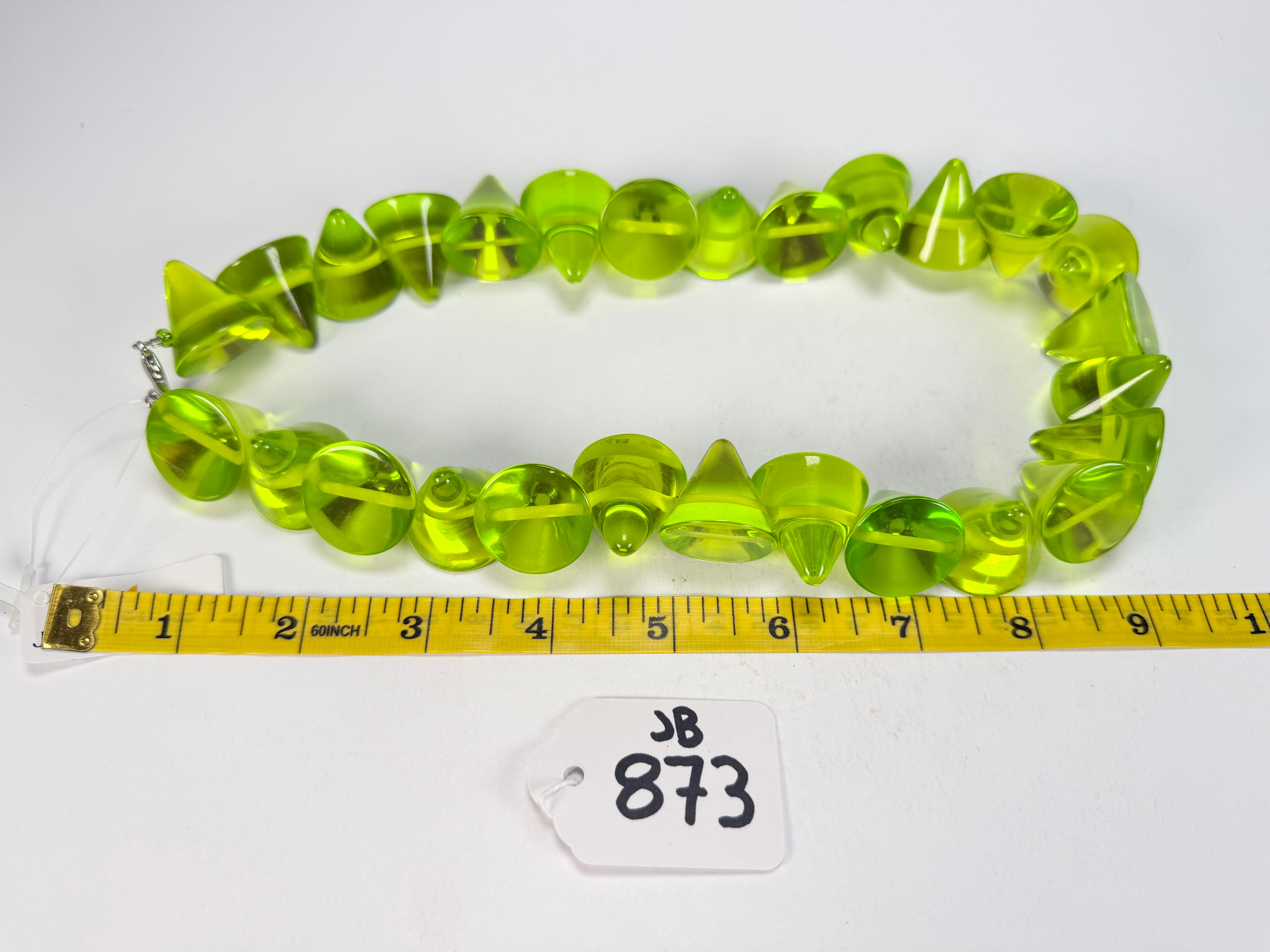 Jackie Brazil "KL Kones" Transparent Green Mix Large Cones Necklace ( N2896 )