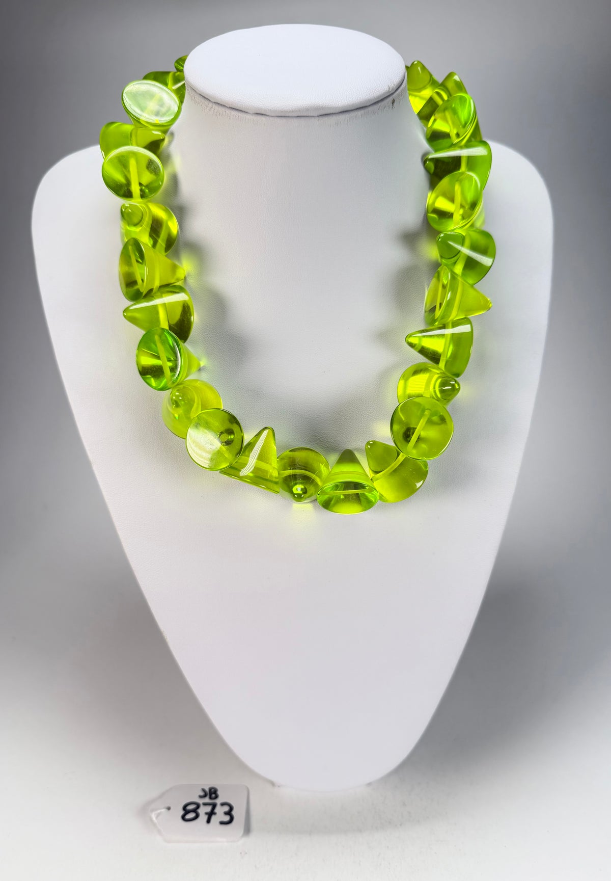 Jackie Brazil "KL Kones" Transparent Green Mix Large Cones Necklace ( N2896 )