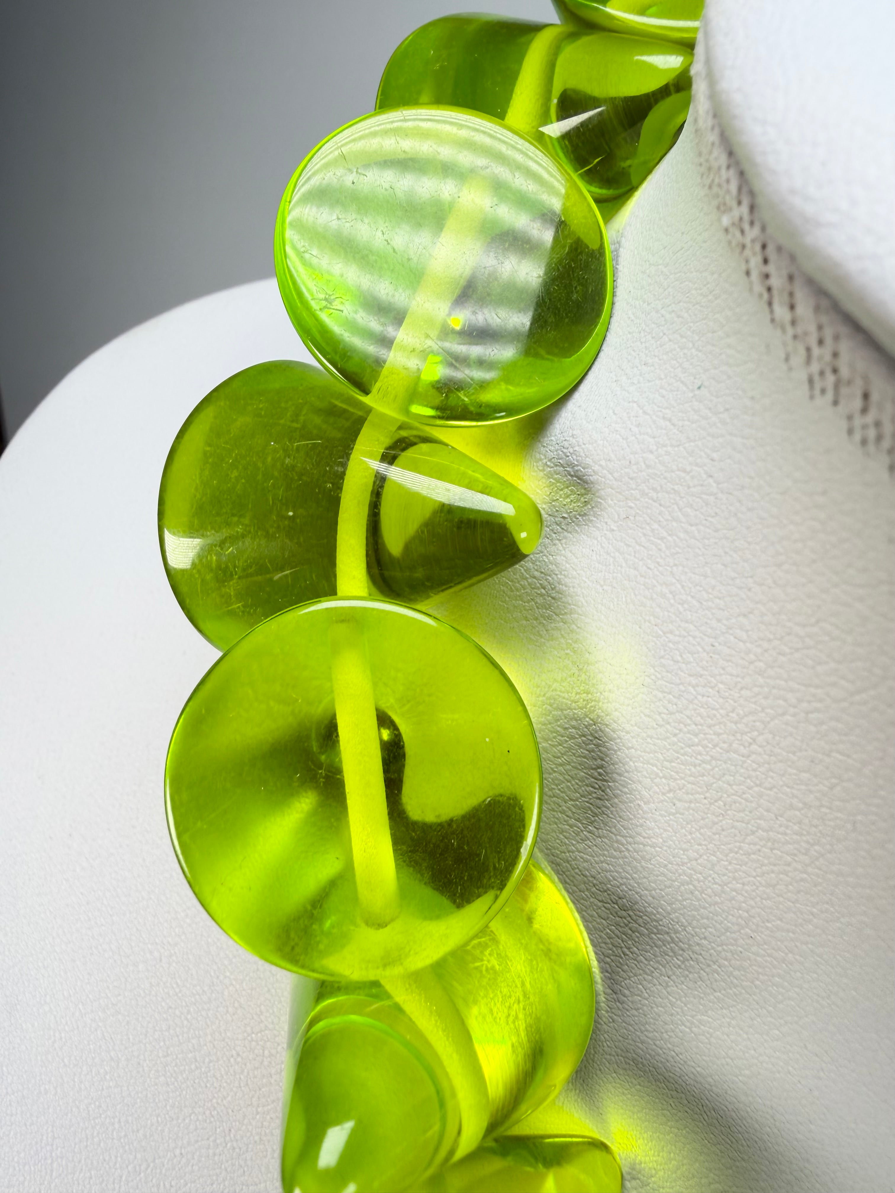 Jackie Brazil "KL Kones" Transparent Green Mix Large Cones Necklace ( N2896 )
