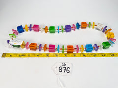 Jackie Brazil "Rome" Transparent Summer Mix Cubes & Squares Mix Colours 75cm Resin Necklace ( N0030 )