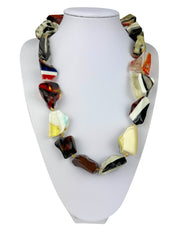 Jackie Brazil "Nature" Large Stones Mix Colours 75cm Necklace ( N0378 )