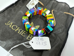 Jackie Brazil "Kandinsky" Liquorice Small Cubes Bracelet ( B0224 )