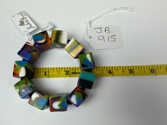 Jackie Brazil "Kandinsky" Liquorice Small Cubes Bracelet ( B0224 )