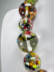 Jackie Brazil "Large spheres"  Short Abstract Cascade Necklace 50cm ( N2692 )