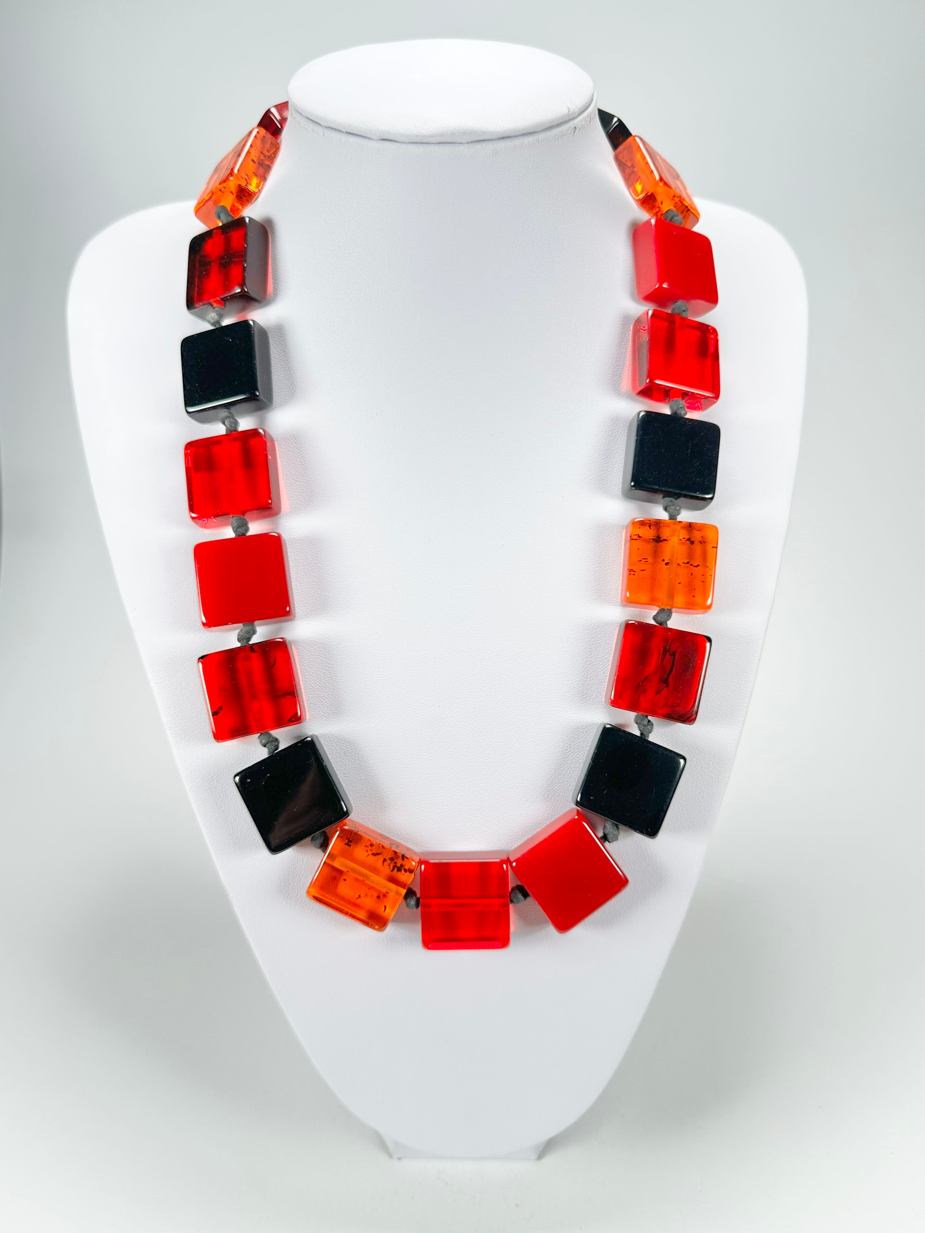 Jackie Brazil "Gala" Passion Mix Half Rectangles 65cm Necklace ( N0789 )