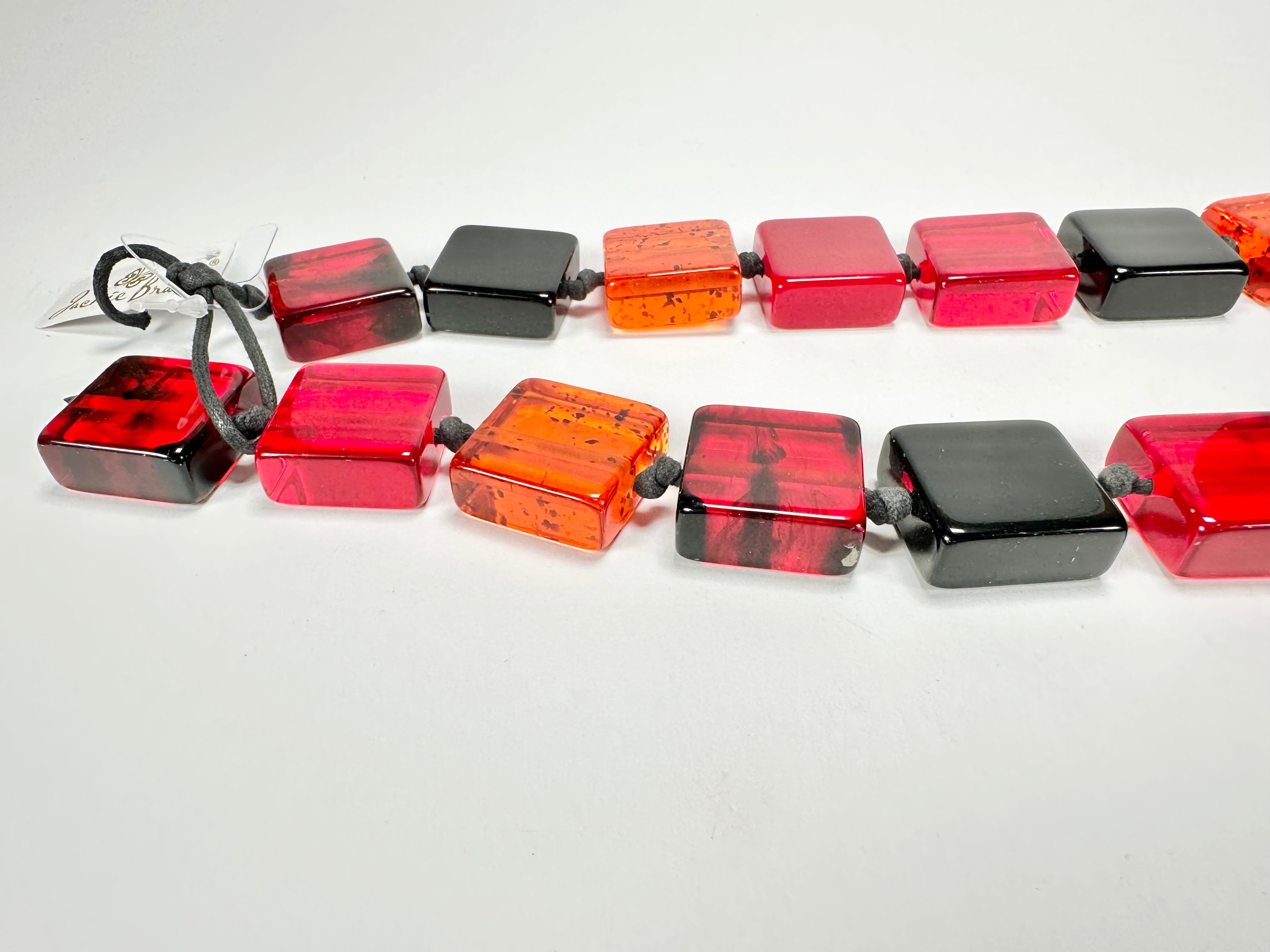 Jackie Brazil "Gala" Passion Mix Half Rectangles 65cm Necklace ( N0789 )