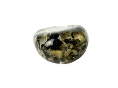 Jackie Brazil "Cache" Fat Oval Seaweed Resin Ring ( R0133 ) Size UK P / USA 7.5