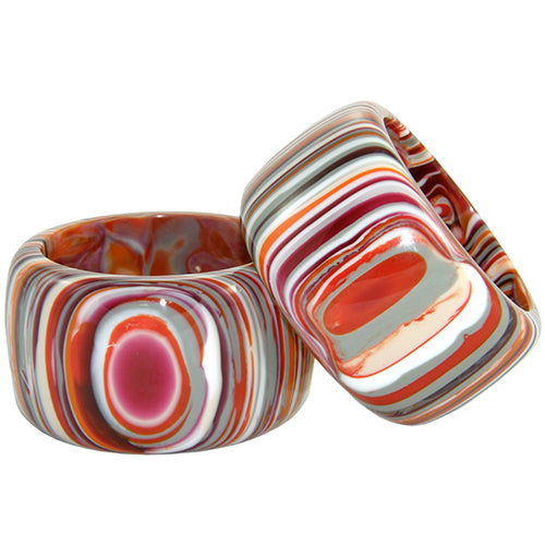 Jackie Brazil "Tiger" Liquorice Allsorts with Cat Eye Orange Mix 5cm Resin Bangle ( B0932 )