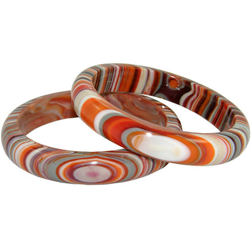 Jackie Brazil "Thin Cat Eye" Liquorice Allsorts with Cat Eye Orange Mix 1.3cm Resin Bangle ( B1151 )