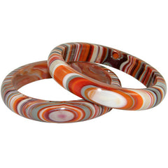 Jackie Brazil "Thin Cat Eye" Liquorice Allsorts with Cat Eye Orange Mix 1.3cm Resin Bangle ( B1151 )