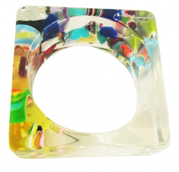 Jackie Brazil "Solid Square" Cascade 4cm Bangle ( B2056 )