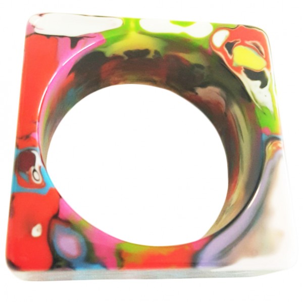 Jackie Brazil "Solid Square" Kandinsky 4cm Bangle ( B2056 )
