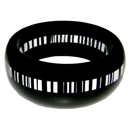 Jackie Brazil "Bar Code" Black & White Solid Round 3.4cm Bangle ( B2162 )