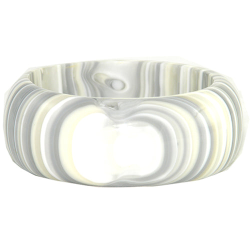 Jackie Brazil "All Sorts "Liquorice w/Cat Eye Cream Mix 3.4cm Bangle ( B2444 )