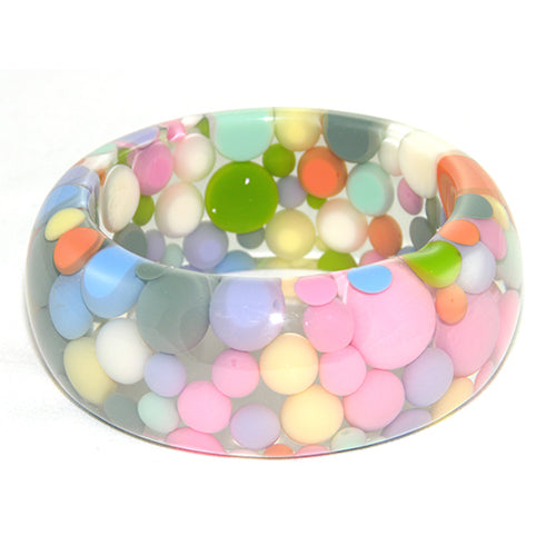 Jackie Brazil "Petit Balls" Spring Spots Solid Round Resin 3.4cm Bangle ( B2520 )