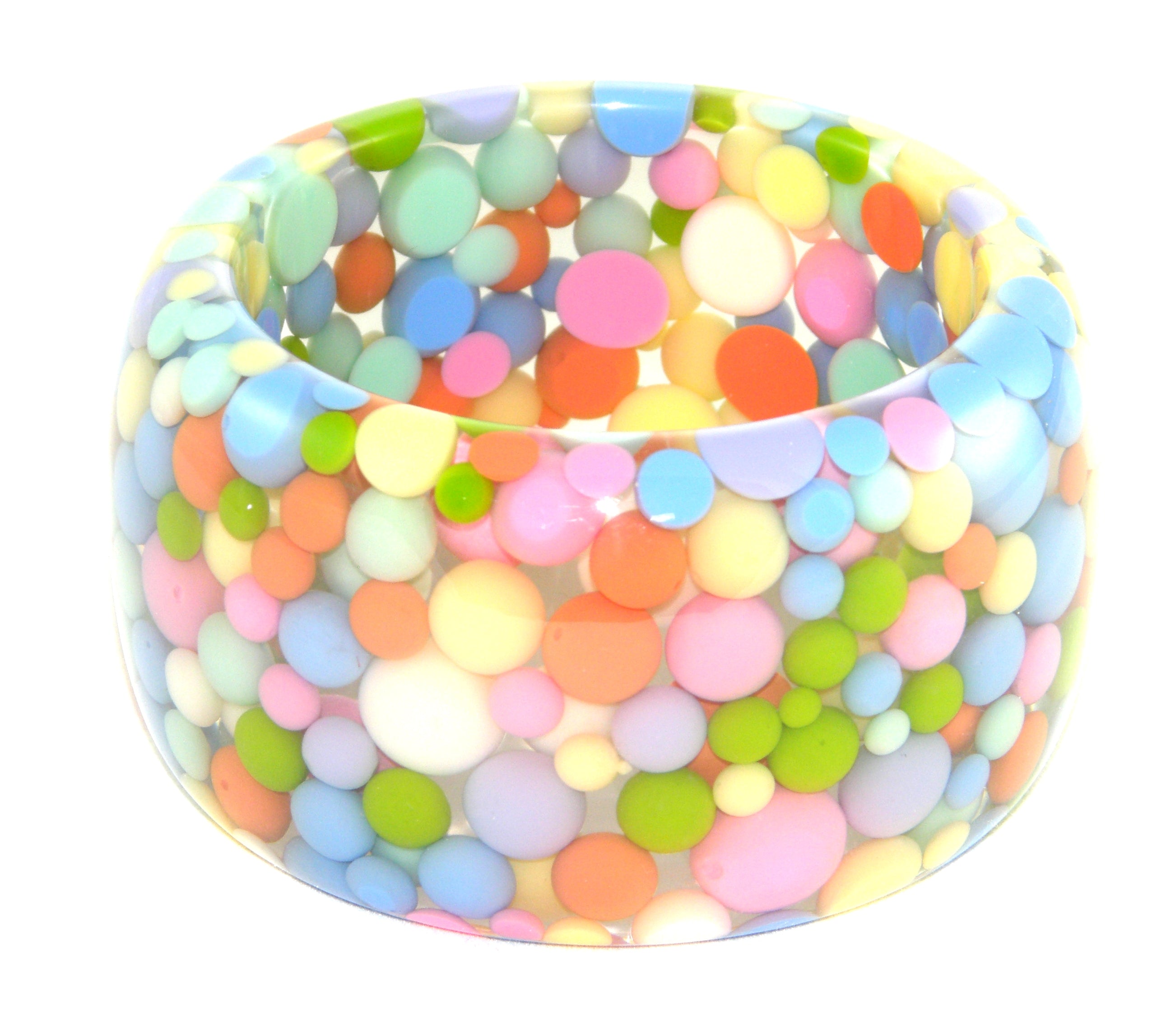 Jackie Brazil "Petit Balls" Spring Mix Spots Solid Round Resin 5cm Bangle ( B2521 )