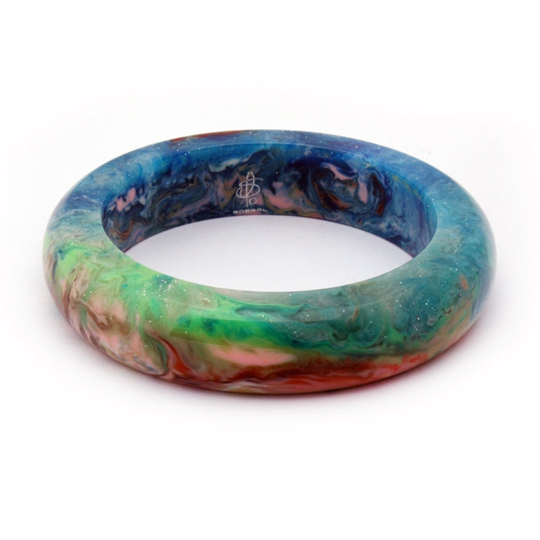 Jackie Brazil "Marble" Kandinsky Mix 1.7 cm Bangle ( B3627 )