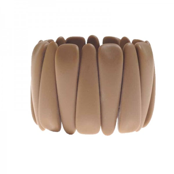 Jackie Brazil "Tulip" Brown Matte Elasticated Bracelet ( B0026 )