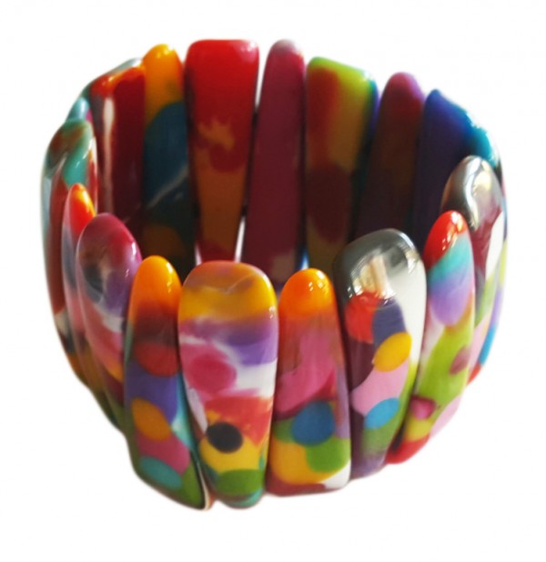 Jackie Brazil "Tulip" Kandinsky Elasticated Bracelet ( B0026 )