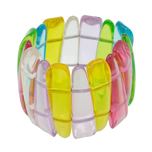 Jackie Brazil "Tulip" Transparent Paris Mix Elasticated Bracelet ( B0026 )
