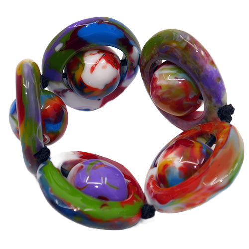 Jackie Brazil "Saturn" Kandinsky Disc & Ball Elastic Bracelet ( B0052 )