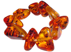Jackie Brazil "Diamonds" Amber Flintstone Bone Bracelet ( B0211 )