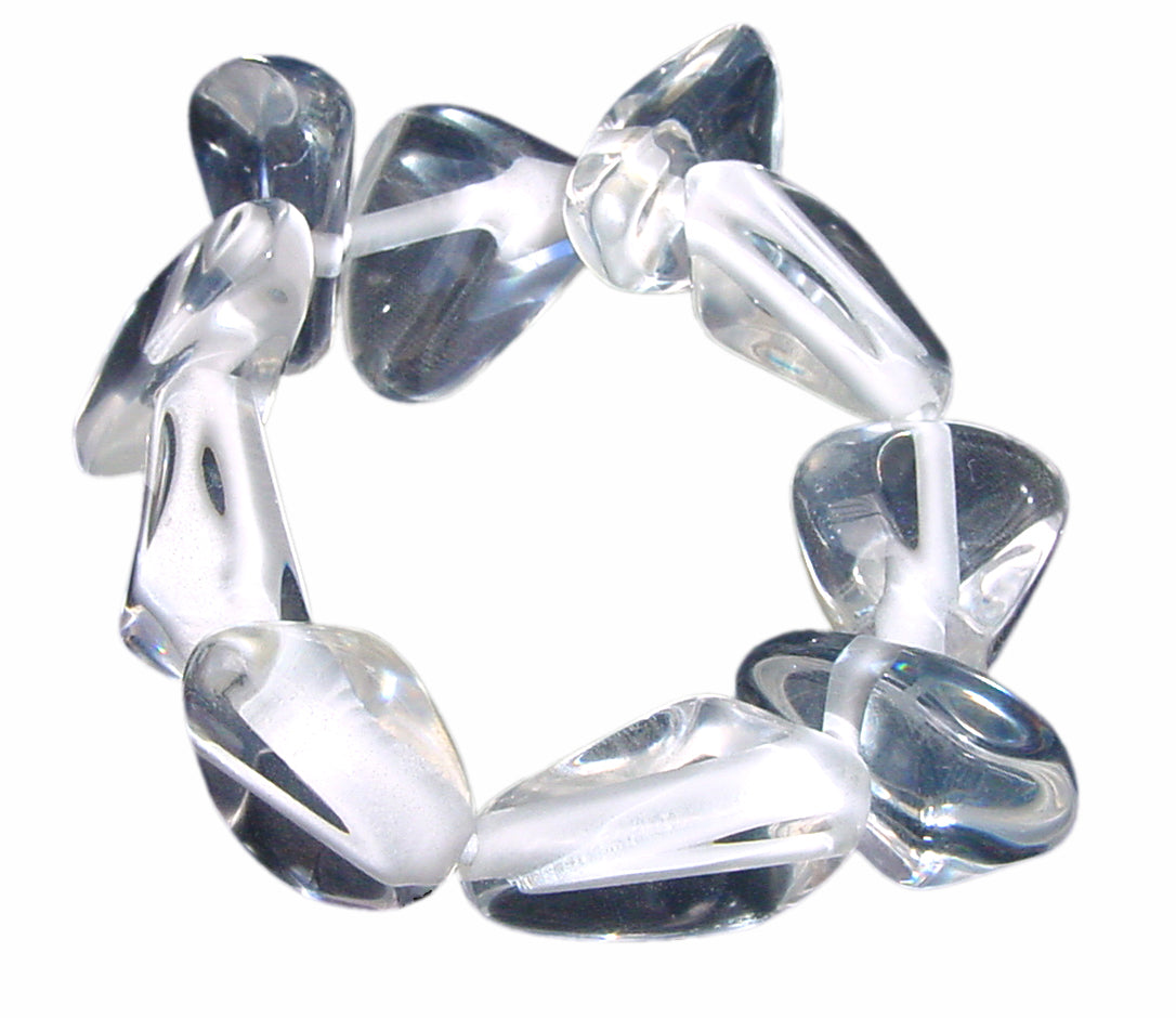 Jackie Brazil "Diamonds" Transparent Crystal Flintstone Bone Bracelet ( B0211 )