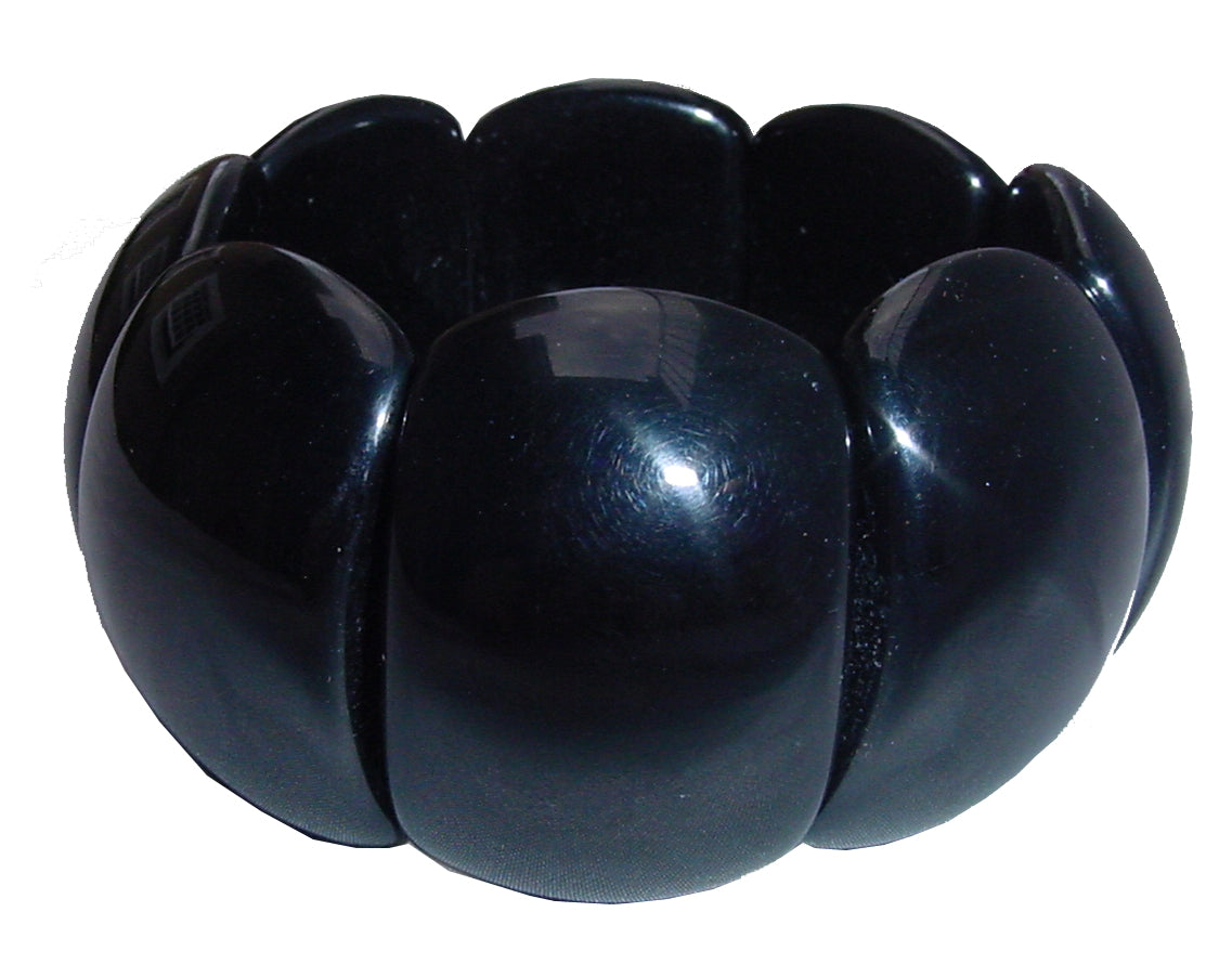 Jackie Brazil "Maria" Black Gloss Elasticated Bracelet ( B0217 )